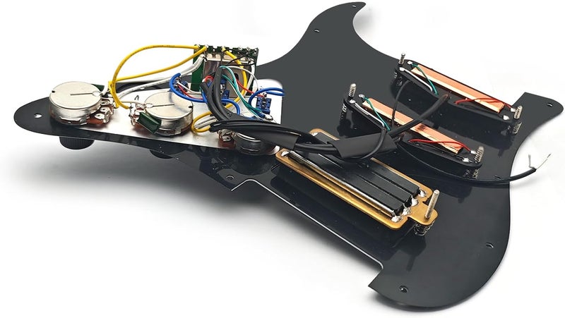 MAXCHEER SSH-Coil Splitting Electric Guitar Pickguard Two Mini Humbucker + ONE 4 Coil Pickup High Output-(9K/9K/18K) Loaded Prewired Scratchplate (Black, SSH) - Image 4